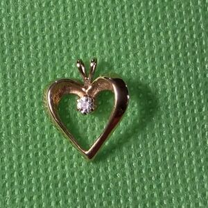 Elegant Gold Heart Pendant with Crystal Accent